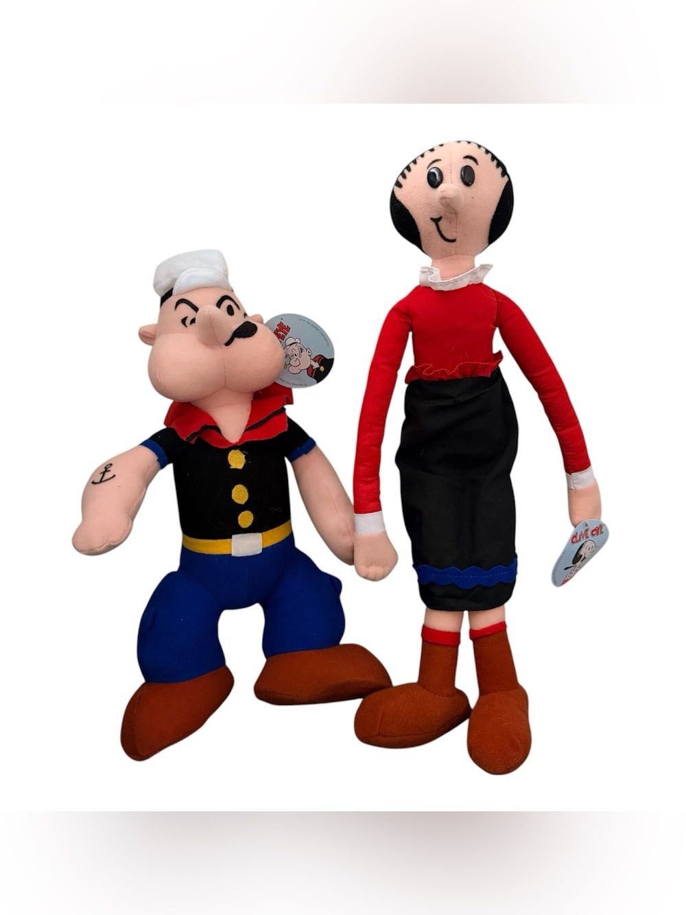 Vintage 1994 Play By Play Popeye & Olive Oyl Plush Lot of 2 With Tags